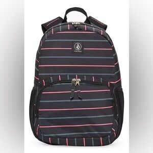 NWT Volcom Men's Sunstone Backpack with Pink and Blue Stripes